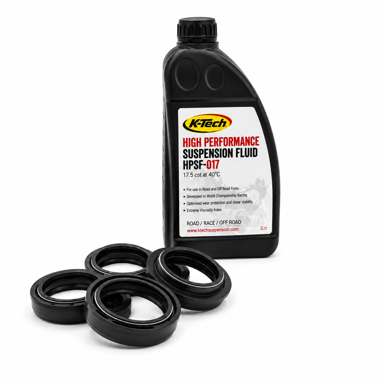 KTM 50 SX / Husqvarna TC50 / GASGAS MC50 Fork Service Kit – K-Tech Fork Seals & 1L K-Tech 5W Fork Oil