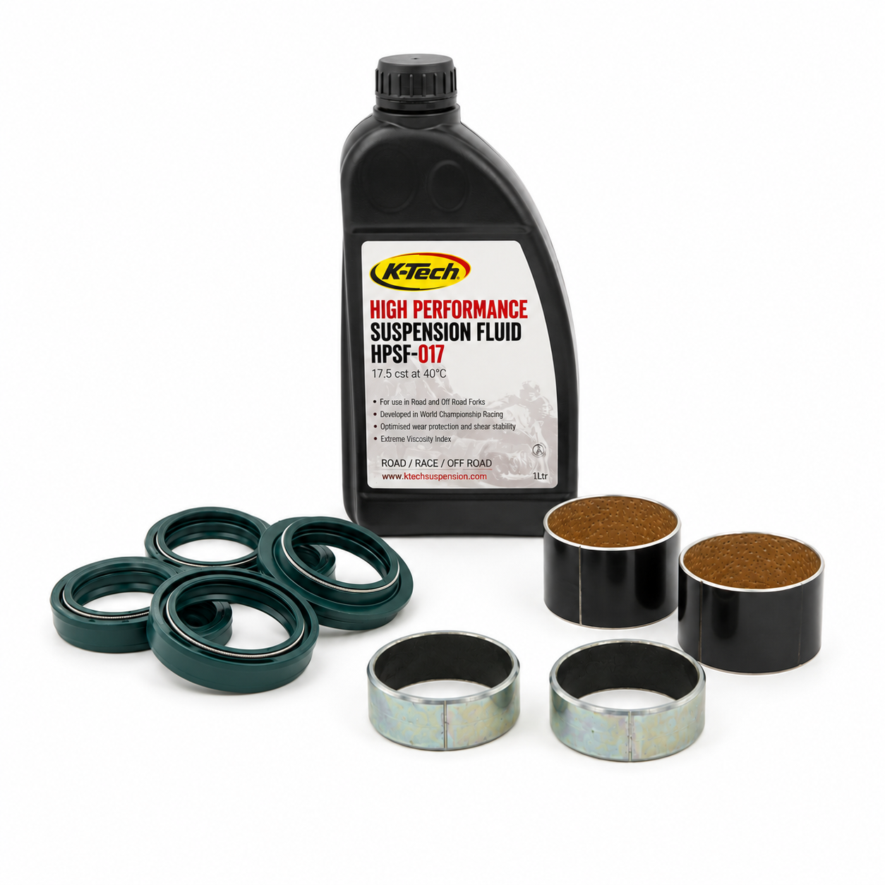 KTM 50 SX / Husqvarna TC50 / GASGAS MC50 Complete Fork Rebuild Kit – SKF Seals, K-Tech Bushes & 5W Fork Oil