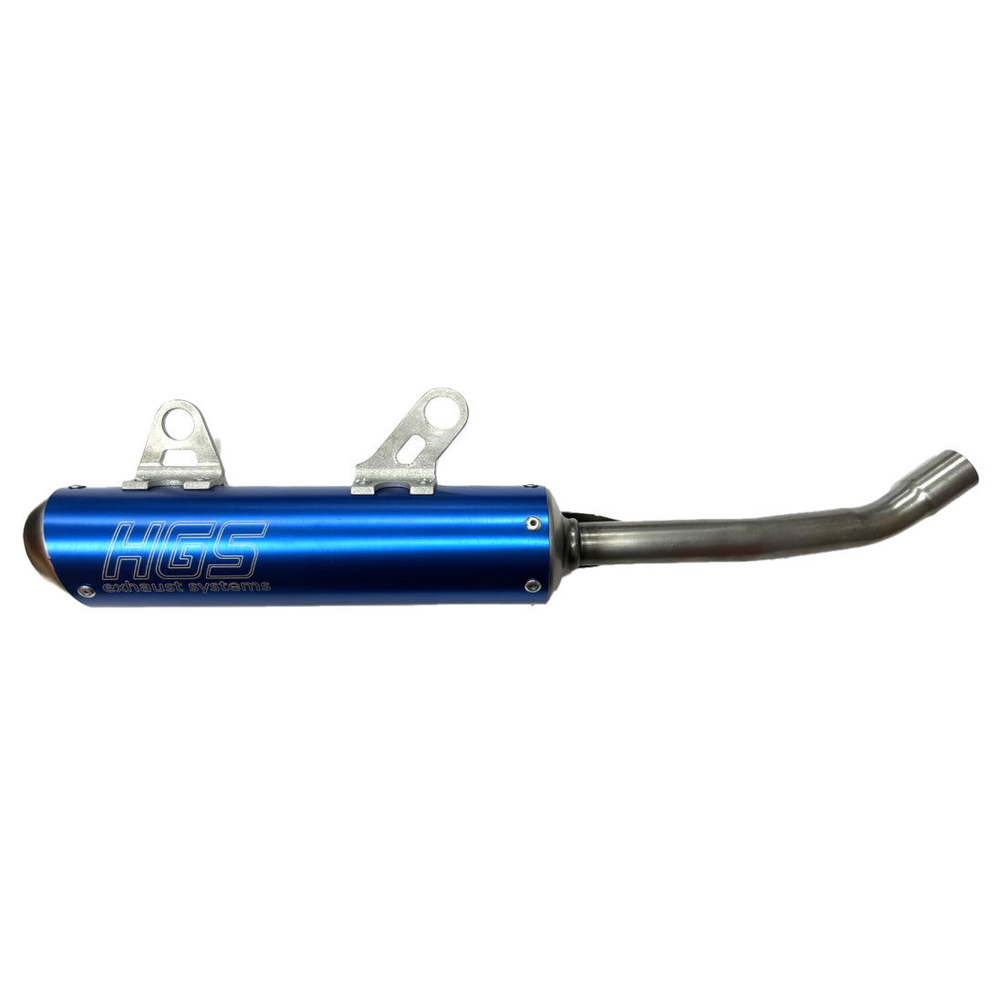 HGS Round Blue Steel Silencer – KTM SX250 & Husqvarna TC250 (2023–2026)